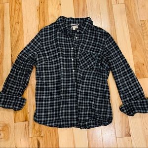 MERONA Flannel Shirt Long Sleeve Pop Over Collared